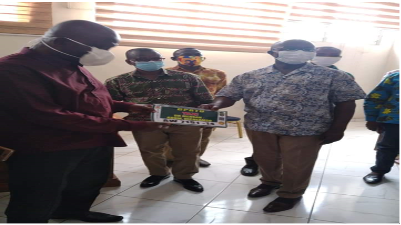KMA HANDS OVER IDENTIFICATION STICKERS TO TRANSPORT UNIONS IN KUMASI.